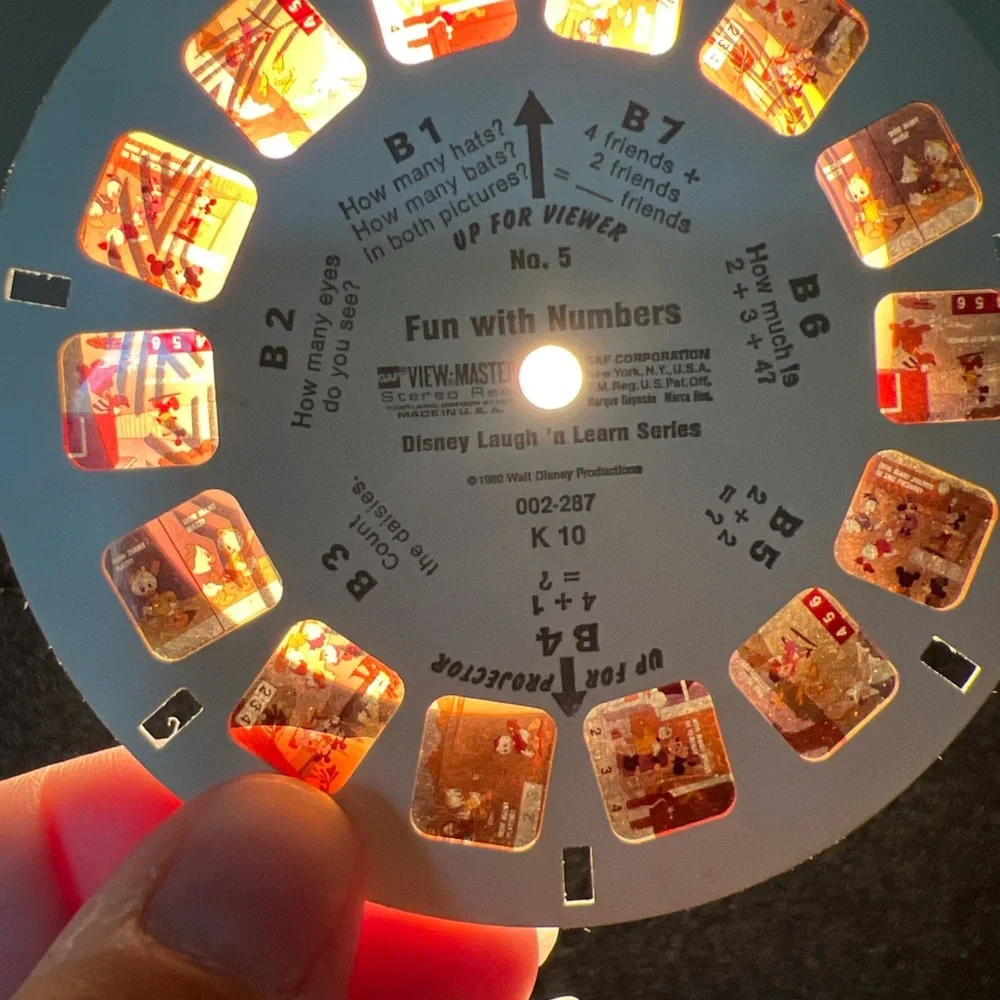 Vintage View-Master Disney Fun with Numbers #5 - 3‎ reels K10 Laugh 'N Learn